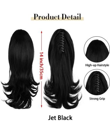 RPAEOY Ponytail Hair Hairpieces for Women 14 Inch Drawstring Claw Clip Clip in Hair Extension Fluffy Curly Natural Synthetic Hair Heat Resistant Fiber Wigs for Cosplay Daily Use Party (#1) - Buy Online on GoSupps.com