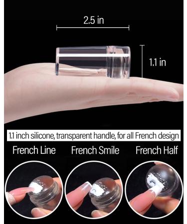 1.1 Inch Clear Silicone Nail Stamper for French Tip Manicure - Nail Art Design Tools Kit - Buy Online on GoSupps.com