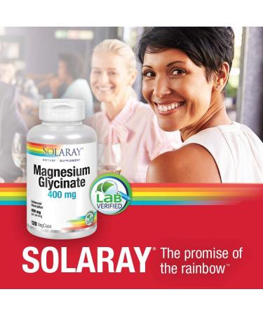 Solaray Magnesium Glycinate 400 mg - 120 Vegan Capsules for Relaxation & Muscle Health - Buy Online on GoSupps.com