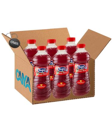 CAIYA 6 x Yoga Rouge Mix fruit juice and pulp with apple grape elderberry and cranberry flavour 1L CAIYA Box of 6 bottles