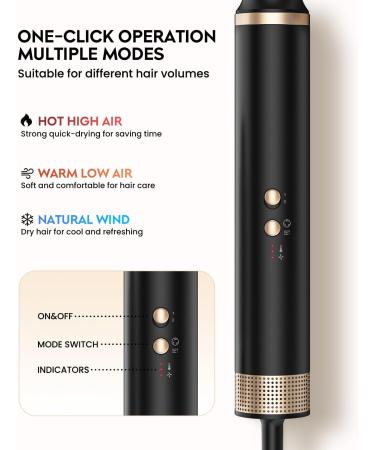 WEEYUM 5-in-1 Professional Air Styler: Hair Dryer Brush with Auto Curler Round Brush & Straight Comb High Speed 110 000 RPM Motor for Perfect Styling - Buy Online on GoSupps.com