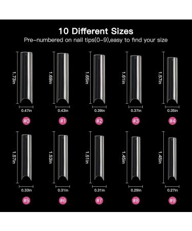 Ranrose 100PCS Extra Long 2XL C Curve Nail Tips - Clear Half Cover False Nails with Box - Buy Online on GoSupps.com
