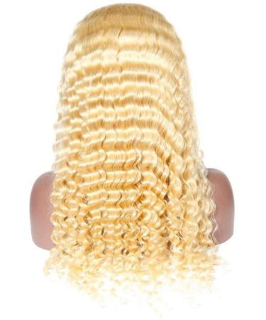 Buy 16 Inch Blonde Lace Front Wig - 100% Real Brazilian Deep Wave Hair 150% Density Bleached Knots & Baby Hair - Perfect for Women - Buy Online on GoSupps.com