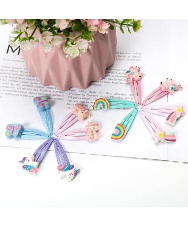 12 Adorable Unicorn Hair Clips for Girls - Glitter Cartoon Hair Accessories - Perfect Birthday Gift - Buy Online on GoSupps.com