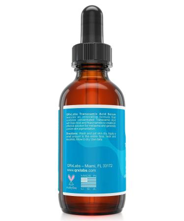Tranexamic Acid Serum 5% with Kojic Acid, Niacinamide & Licorice Extract | Fades Dark Spots & Discoloration | 1 fl oz Glass Bottle - Buy Online on GoSupps.com