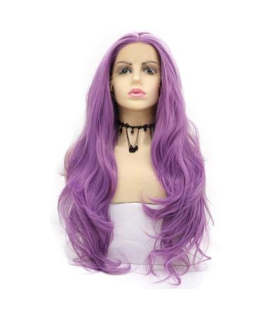 Shop Rainahair Lavender Lace Front Wig - 61 cm Heat-Resistant Purple Lilac Wigs for Fashion & Cosplay - Buy Online on GoSupps.com
