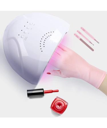 CURELIX Anti UV Gloves for Gel Nail Lamp - Professional Manicure Protection Gloves - UV Sun Protection for Women - Pink - Buy Online on GoSupps.com