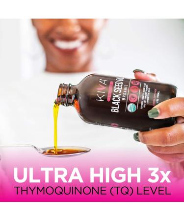 Kiva Organic Black Seed Oil | 100% Pure Cold-Pressed Nigella Sativa | High Thymoquinone (TQ) | 8oz - Buy Online on GoSupps.com