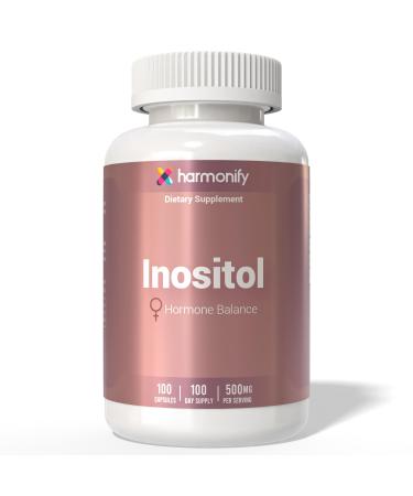 HARMONIFY Inositol Supplement 500mg Balance Support 100 Capsules | Myo-Inositol Supplement for Women s Reproductive Health Mood&Ovarian Support | Non-GMO Vegan-Friendly