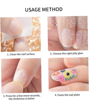 Adhesive Nail Tabs Double Sided Manicure Stickers Waterproof Clear Jelly Gel Tape 10 Sheets 120PCS Adhesive Nail tabs - Buy Online on GoSupps.com