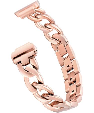 Dilando Stainless Steel Metal Link Band for Fitbit Inspire 2 - Rose Gold Adjustable Wristband Bracelet for Women - Buy Online on GoSupps.com