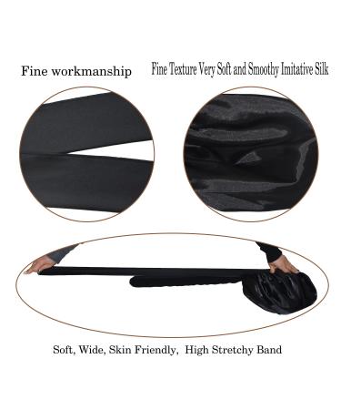Satin Silk Bonnet for Sleeping - Queen Size Night Sleep Cap for Women with Stretchy Tie Band - Rose Gold - Buy Online on GoSupps.com