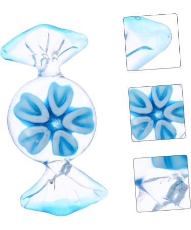 MUSISALY Colored Glaze Candy House Decorations for Home Candy Adornment Hand Blown Figurines Home Decor Glass Blue 6x2.9cm - Buy Online on GoSupps.com