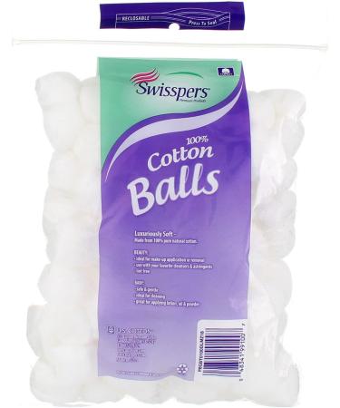Swisspers Multi Care Cotton Balls 100 ct - Pack of 2 | Soft, Absorbent, and Versatile - Buy Online on GoSupps.com