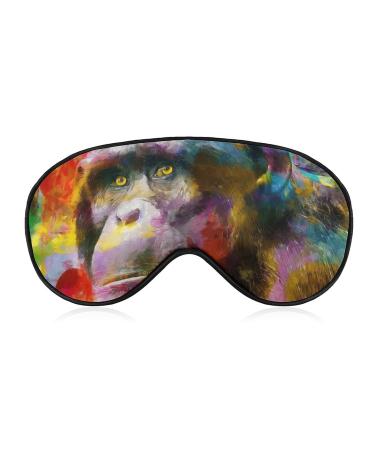 LynaRei Colorful Monkey Sleep Mask Blindfold Adjustable Super-Smooth Soft Eye Mask Cover for Men Women Travel and Nap Style-6