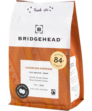 Bridgehead Coffee- Logdriver Espresso- 3 pack | Full Medium Coffee | Whole Bean Coffee | 340 g - 12 oz each pack | Organic | Fairtrade | Sustainable | proudly Canadian Logdriver Espresso 1.02 kg (Pack of 1) - Buy Online on GoSupps.com