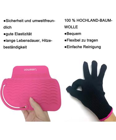 Travel Pad for Straighteners & Curling Irons - Heat-Resistant Glove 22.9x16.5 cm Pink | Lessmon Rosa - Buy Online on GoSupps.com