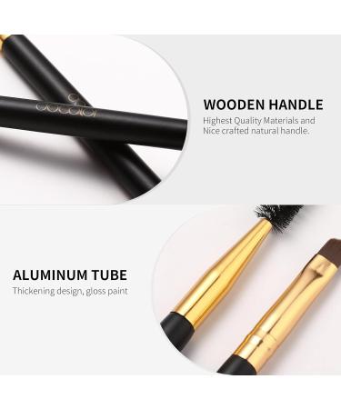Docolor Eyebrow Brush Set - 3 Piece Multi-Function Makeup Brushes for Eyebrows & Eyelashes | Black - Buy Online on GoSupps.com