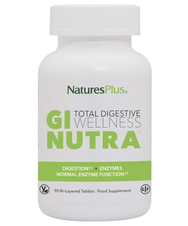 NaturesPlus GI Nutra Total Digestive Wellness - Natural Probiotics Supplement with Prebiotics Digestive Enzymes Calcium and Glutamine for Gut Health - Vegetarian Gluten Free - 90 Tablets
