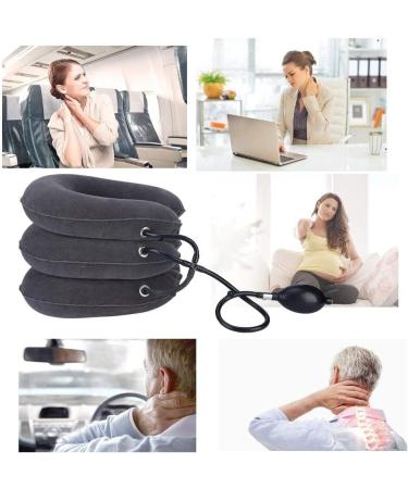 Ininosnp Neck Traction Collar - Inflatable Cervical Device for Neck & Shoulder Pain Relief | Travel-Friendly Spine Alignment Pillow - Buy Online on GoSupps.com