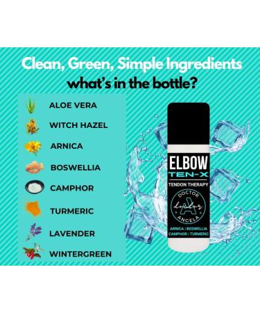 Dr. A s Elbow Ten-X Relief Cream | Natural Tennis & Golfer s Elbow Tendonitis Cooling Gel | Plant Based Ingredients & Essential Oils Arnica Turmeric Boswellia Camphor | 3oz Roll-On - Buy Online on GoSupps.com