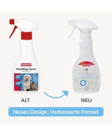 Beaphar Skin Care Spray for Dogs & Cats - Flea & Tick Treatment with Aloe Vera & Night Primrose Oil - 250ml for Dry Scaly Skin - Buy Online on GoSupps.com