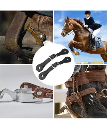 Zerodis Handmade Leather Equestrian Spur Straps - 1 Pair | Black Cowboy Outfit Boots - Buy Online on GoSupps.com