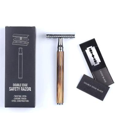 Stainless Steel Double-Cutting Razor with Long Handle & 5 Blades - Ultimate Clean Shave for Men & Women - International Shipping Available - Buy Online on GoSupps.com
