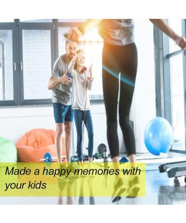 Ponydash Kids Jump Rope 2 Pack - Lightweight, Adjustable & Durable Fitness Speed Jump Rope for Women, Men & Youth - Foam Grips Handles - Blue & Yellow - Buy Online on GoSupps.com