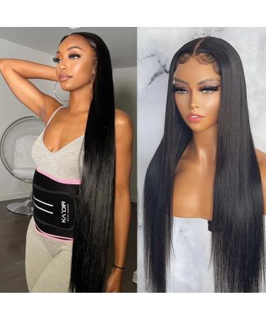 Ossilee 18 inch Straight Lace Front Wig 10A Brazilian Virgin Human Hair 180% Density HD Transparent Lace Frontal Wig for Black Women - Pre Plucked with Baby Hair - Glueless Natural Hairline - 13x4 - Buy Online on GoSupps.com
