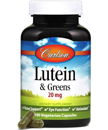 Carlson - Lutein & Greens 20 mg Vision Support & Eye Function Antioxidant 180 Vegetarian Capsules - Buy Online on GoSupps.com