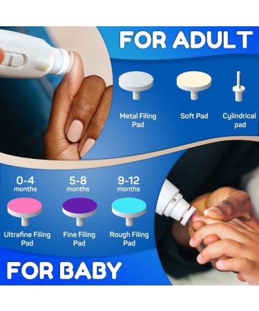 Electric Baby Nail Trimmer Kit with LED Light - Gentle Nail Care for Newborns to Toddlers - Includes Clippers, Scissors, and Grinder - Baby Essentials in White - Buy Online on GoSupps.com