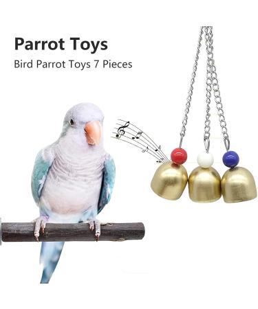 Eunewr Bird Toys for Parrots - 7-Piece Wooden Swing & Climbing Hammock Set for Conures Macaws & Finches - Perfect for Your Feathered Friends! - Buy Online on GoSupps.com