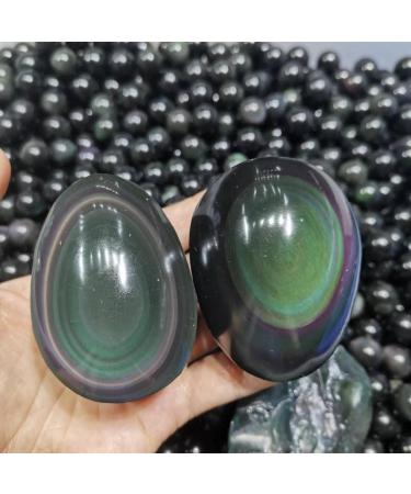 Natural Rainbow Obsidian Egg Shaped Surface with raw Bottom Stone Natural Luster - Buy Online on GoSupps.com