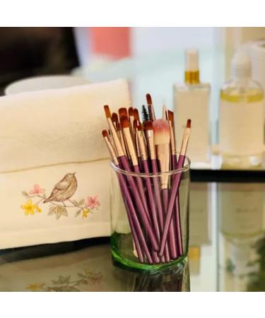 20pcs Professional Makeup Brush Kit - Soft Fiber Cosmetic Brushes for Eyeshadow & Loose Powder - Portable Beauty Tools in Purple - Buy Online on GoSupps.com