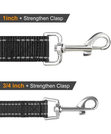 Joytale Reflective Dog Leash - Padded Handle Nylon Leash for Walking & Training - 6FT/5FT/4FT - For Large, Medium, Small Dogs - Black - Buy Online on GoSupps.com