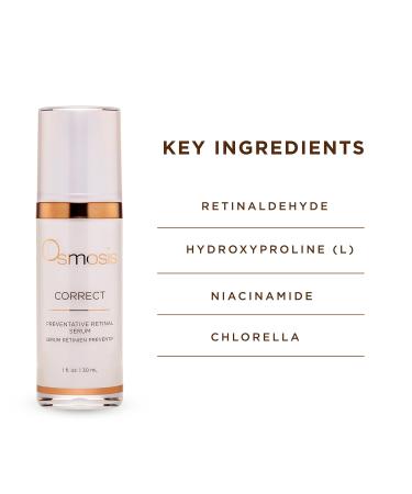 OSMOSIS CORRECT Retinal Facial Serum - Collagen Booster for Youthful Radiant Skin - Anti-Aging & Pigmented Skin Treatment - 1 Fl Oz - Buy Online on GoSupps.com