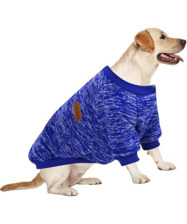 Shop Hualisiji 5XL Dog Sweater for Large Dogs - Warm Lightweight and Soft Hooded Sweatshirt in Dark Blue - Buy Online on GoSupps.com