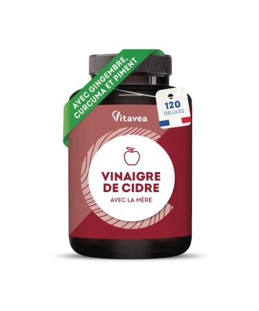 Vinaigre de Cidre G lules 1500 mg avec la M re - Complexe avec Piment Gingembre et Curcuma - 120 G lules Vegan - Fabriqu en France - Vitavea