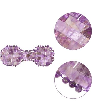 FOMIYES Reusable Jade Eye Mask & Ankle Wrap - Cooling Gel Pad for Sleep Migraine Relief & Travel - Amethyst Silk Blindfold in Purple - Buy Online on GoSupps.com