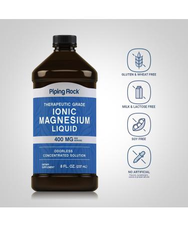 Piping Rock Liquid Ionic Magnesium | 400 mg | 8 oz | Non-GMO Gluten Free Supplement - Buy Online on GoSupps.com