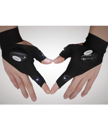 Taglamping Fingerless LED Flashlight Gloves - Perfect Birthday Gifts for Men | Free-Handed Light for Fishing Repair Camping & More - 2 Black - Buy Online on GoSupps.com
