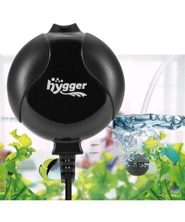 Hygger oxygen pump for aquarium very quiet aquarium air pump noise lower than 33dB 1.5W powerful oxygen pump 420ml/m suitable for fish pools and the nano aquariums black