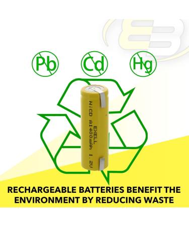 Buy 10x Exell A Size 1.2V 1400mAh NiCD Rechargeable Batteries - Ideal for Meters Radios & Hybrid Vehicles | Fast International Shipping - Buy Online on GoSupps.com