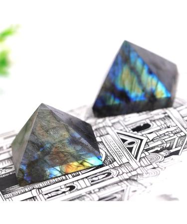 Natural Crystal Rough Natural Labrador Feldspar Crystal Pyramid Rock Specimen Living Room Elongated Stone Ornaments Gifts 1PC - Buy Online on GoSupps.com