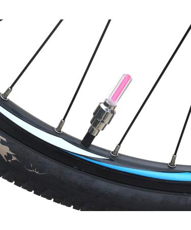 Vosarea 4pcs Wheel Lights Tire Valve Cap Light - Pink for Car Bike Bicycle Motorcycle - Buy Online on GoSupps.com