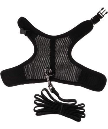 Adjustable And Pet Ferrets Rabbits Bunny Harness Leash Set Black S - Buy Online on GoSupps.com