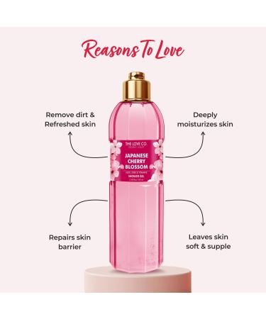 Japanese Cherry Blossom Bath & Shower Gel - 100% Vegan Body Wash for Men & Women | Hydrating Paraben-Free Long-Lasting Scent - 100ml | THE L OVE CO - Buy Online on GoSupps.com