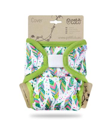 Petit lulu size 2 Prefold powder with tabs (5-16 kg) Klett One Size diaper overpotes baby diaper pants washable & waterproof cloth diapers Made in EU (Indian summer)