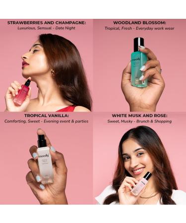 Moody Premium Perfume Gift Set for Women | Eau De Parfum | Long Lasting EDP Fragrance Scent Up To 8 Hours | Birthday Gift for Women | Strawberry Tropical Vanilla Perfume Gift for Women Pack of 4x20ml - Buy Online on GoSupps.com